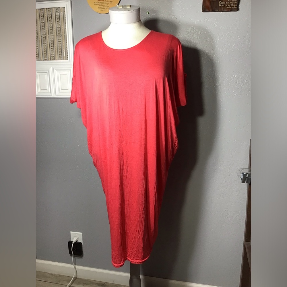 Tendance New With Tags Red Beach Dress Made In France 100% Cotton Size XX (36)